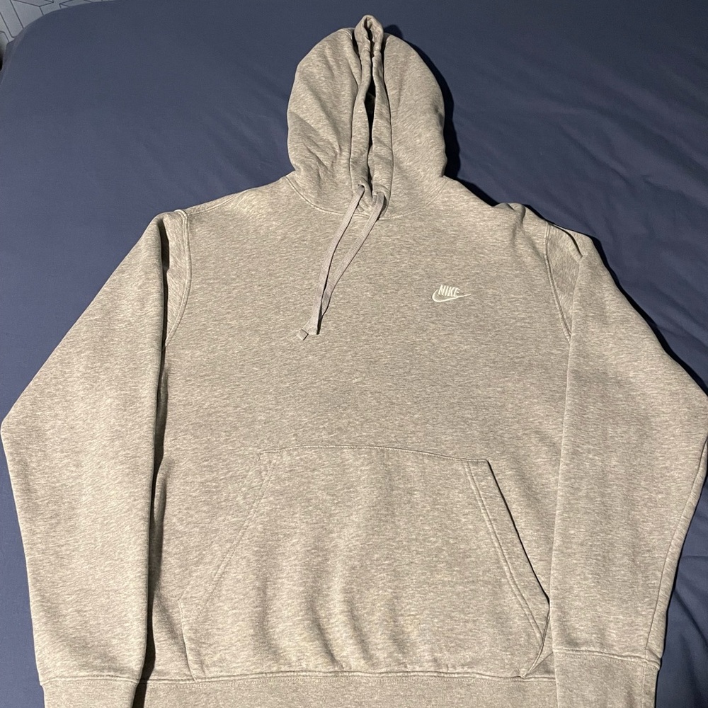 NIKE CLUB FLEECE GREY HOODIE SIZE LARGE